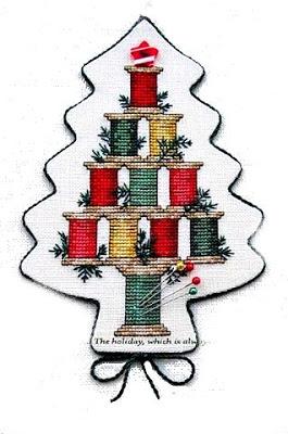 Cross stitch- Christmas- albero di natale  con rocchetti di filo