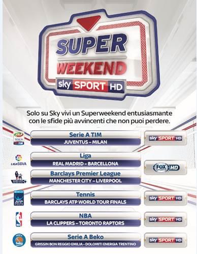 Su Sky Sport HD pronto un nuovo SuperWeekend (21-22 novembre 2015)