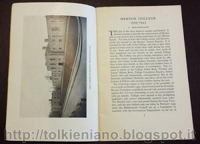 Tolkien nell'indirizzario del Merton College, 1955, e altre pubblicazioni mertoriane