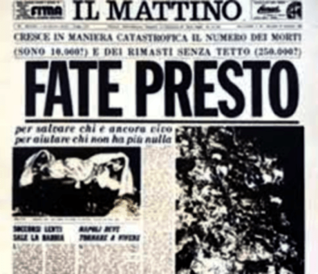 23 novembre 1980, terremoto in Irpinia: il titolo de Il Mattino