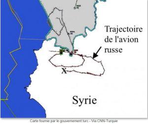 traiettoria dell'aereo russo abbattuto