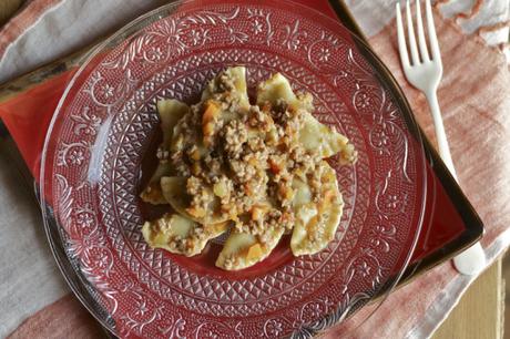 Ravioli ceci speziati ragù agnello