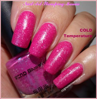 Glitter Thermal Nail Polish Fuchsia-Light Pink from Born Pretty - Swatches and Review