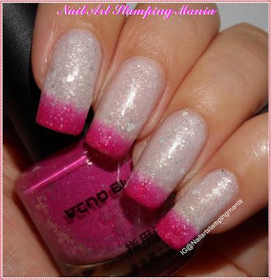Glitter Thermal Nail Polish Fuchsia-Light Pink from Born Pretty - Swatches and Review