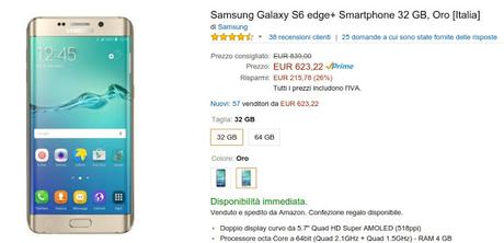 Black Friday: Samsung Galaxy S6 Edge Plus a 623 euro