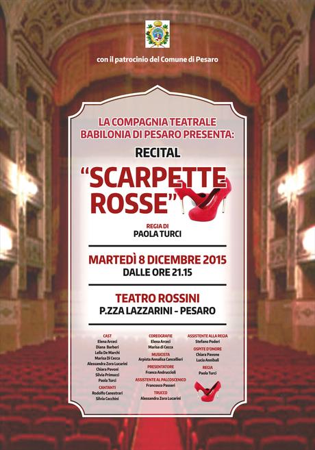 Al Rossini di Pesaro debutterà  lo spettacolo teatrale “Scarpette Rosse” l'8-12-2015