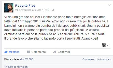 Dal 1° maggio 2016 niente più pubblicità su Rai YoYo!