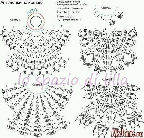 Collezione di angeli all'uncinetto con schemi / Crochet angels collection, free charts