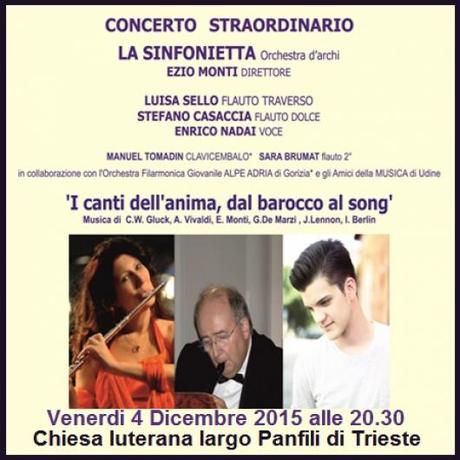 Luisa Sello, Enrico Nadai, Stefano Casaccia in concerto a Trieste, venerdi' 4 dicembre 2015 alle 20.30. Luisa Sello, Enrico Nadai, Stefano Casaccia in concerto a Trieste, venerdi' 4 dicembre 2015 alle 20.30.