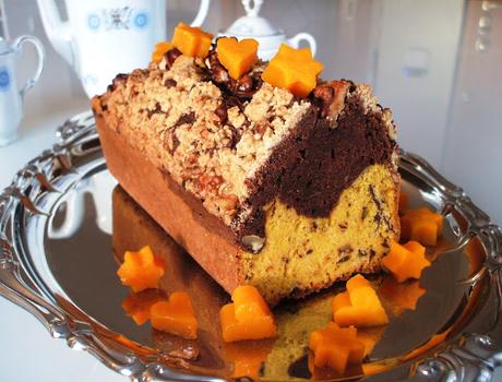 Plumcake bi-gusto alla zucca e cioccolato con copertura croccante