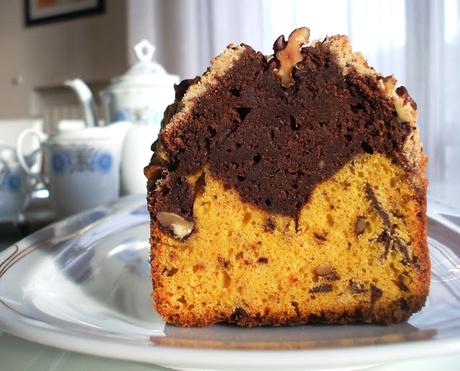 Plumcake bi-gusto alla zucca e cioccolato con copertura croccante