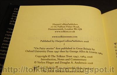 On Fairy-stories di Tolkien curato da Verlyn Flieger e Douglas A. Anderson, edizione rilegata 2008