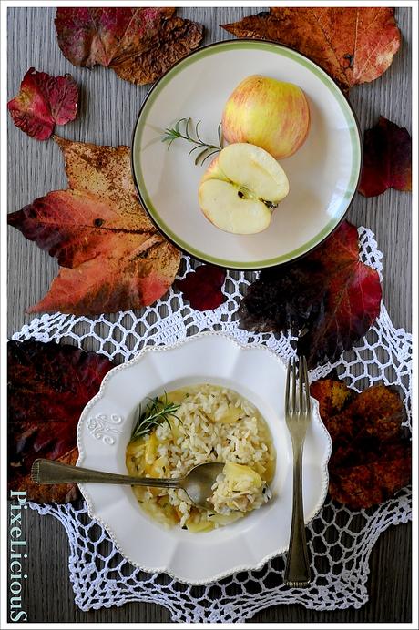 Risotto con Lardo di Colonnata, Mele e Rosmarino