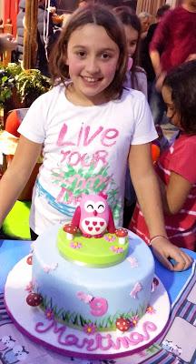 cake design polvere di zucchero pasta di zucchero torta decorata gufo gufetta compleanno bambina