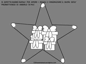 La nascita di Gesù da colorare Stella con doni