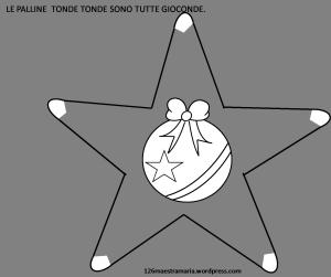 La nascita di Gesù da colorare stella con pallina