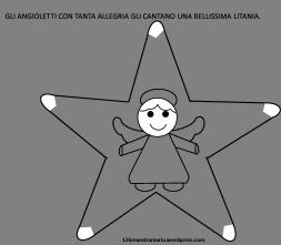 La nascita di Gesù da colorare Stella con angelo