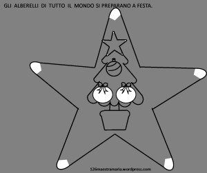 La nascita di Gesù da colorare Stella con albero