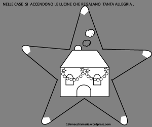 La nascita di Gesù da colorare la stella con casa