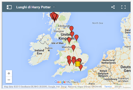 Mappa interattiva delle location di Harry Potter