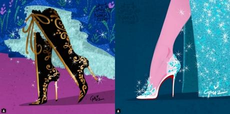 Le scarpe delle protagoniste Disney disegnate da Griz e Norm Lemay