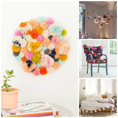 Idee per arredare con i pom pom Idee per arredare con i pom pom