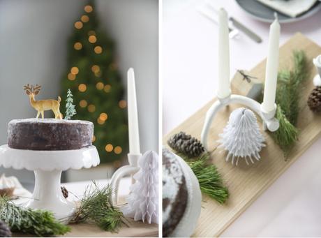 Tavola di Natale in stile scandinavo dettagli home decor