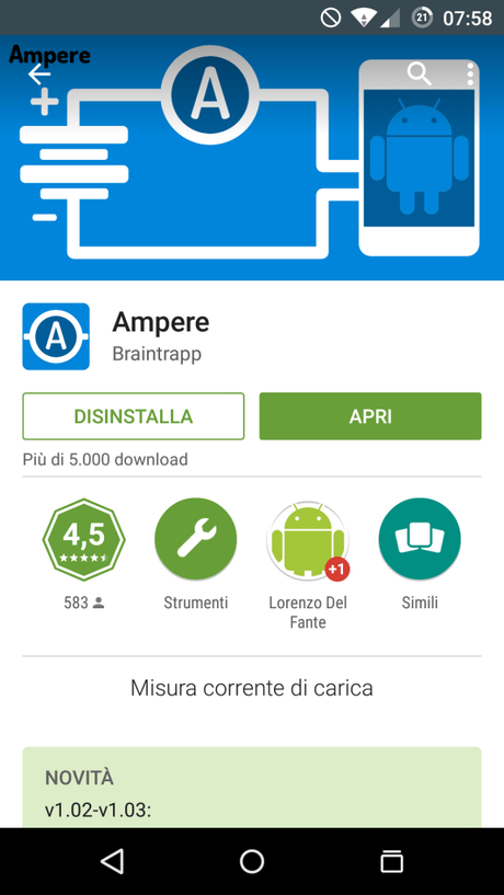 Ricarica batteria Smartphone insufficiente? Attenti al caricabatteria applicazione ampere android