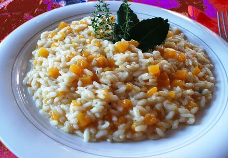 Risotto alla zucca, timo e profumo d'alloro