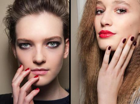 Christmas Nail Art: oro e rosso in punta di dita unghie rosso1