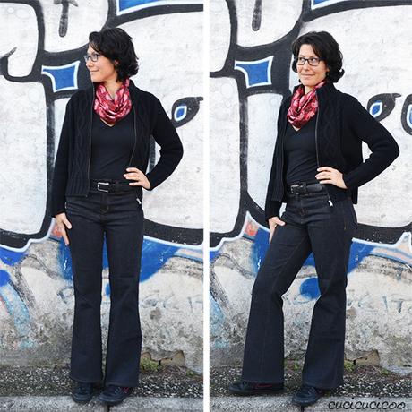 Cartamodello jeans Birkin Flares Il cartamodello migliore in assoluto per jeans: Birkin Flares di Baste + Gather. Vita alta e gambe a campana. Una recensione di www.cucicucicoo.com