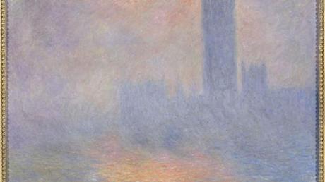 Monet, Londra, il Parlamento, effetto di sole nella nebbia