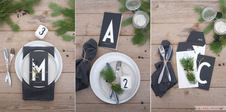 Table setting with Design Letters