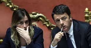 Il Premier Renzi e il Ministro Boschi - mozione di sfiducia al Governo