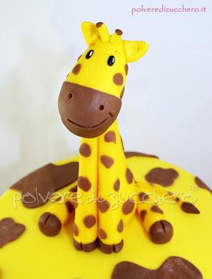 torta decorata pasta di zucchero cake design giraffa compleanno bimba 2 anni polvere di zucchero