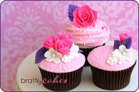 Pink Rose Wedding Cupcakes