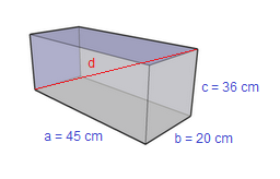 Problema svolto sul calcolo della diagonale di un parallelepipedo rettangolo