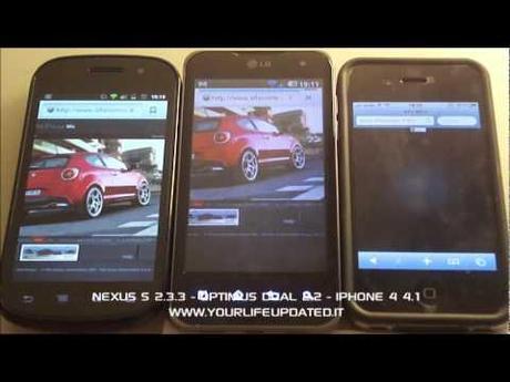 0 Browser a confronto: iPhone 4, Nexus S e LG Optimus Dual
