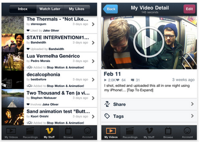 Arriva su Apple Store l'applicazione ufficiale di Vimeo