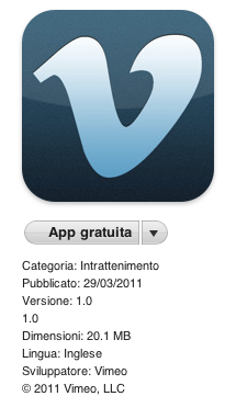 Arriva su Apple Store l'applicazione ufficiale di Vimeo