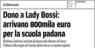 La moglie di Bossi in pensione a 39 anni