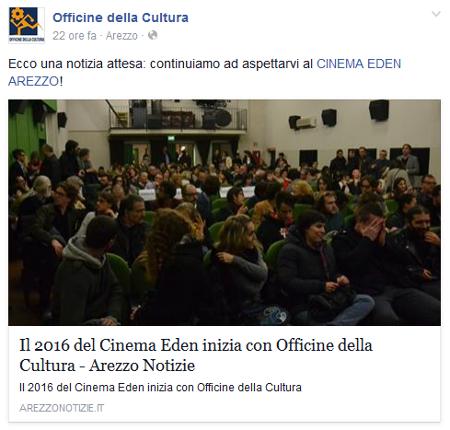 Novità al Cinema Eden di Arezzo