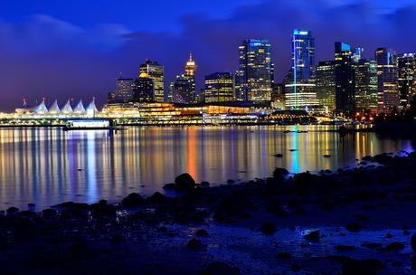 vancouver skyline at night - HDR