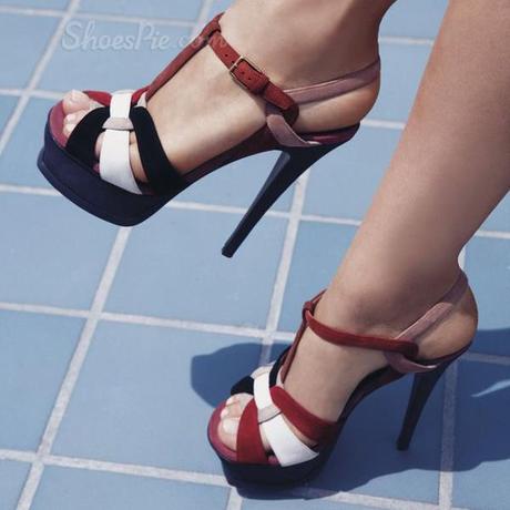 Shoespie Contrast Color Platform Dress Sandals