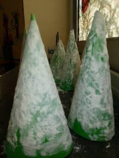 Fiocchi di neve alberelli con farina