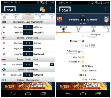 Le migliori App per seguire i risultati delle partite di calcio.. e non solo Le migliori App per seguire i risultati delle partite di calcio.. e non solo