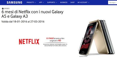 Samsung Galaxy A3 2016, Galaxy A5 2016 e Galaxy Tab S2 regalano Netflix: ne approfitterete?