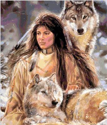 Schema a punto croce: Indiana con i lupi Schema a punto croce: Indiana con i lupi