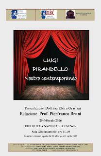 Ad aprire le celebrazioni Pirandelliane per gli 80 anni dalla nascita dello scrittore del “Fu Mattia Pascal” sarà Pierfranco Bruni