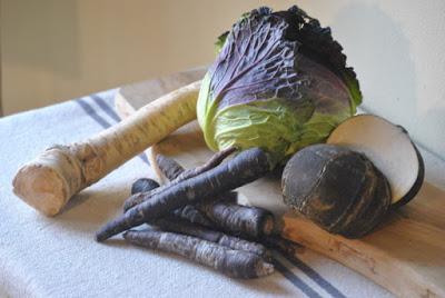 Vellutata di ramolaccio nero con carote viola